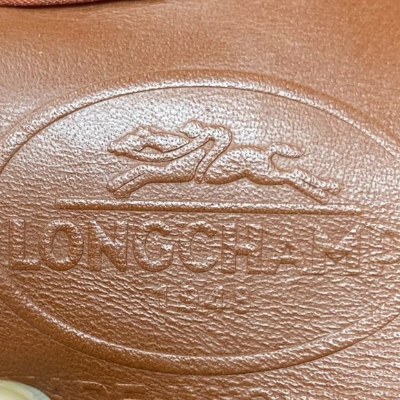 Longchamp Pebbled Leather Carmel Brown Shoulder Bag Zip Closure Adj Strap - Picture 6 of 13